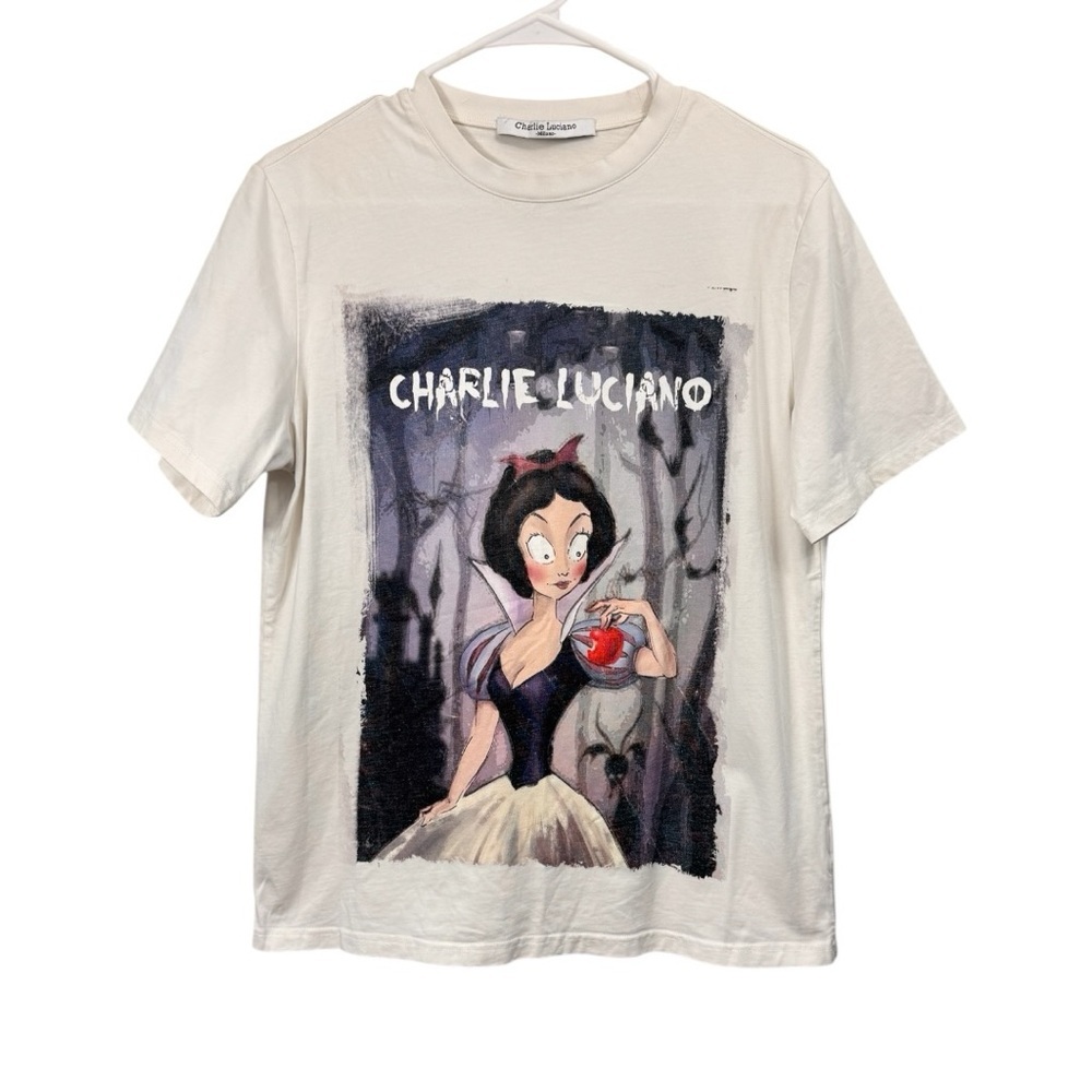Charlie Luciano Milano Size Small Unisex T Shirt Snow White Apple Artist